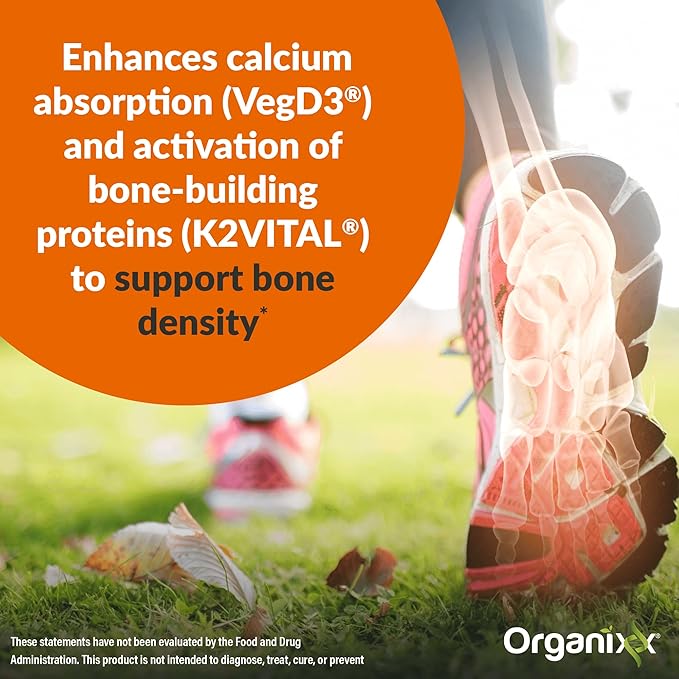 Organixx D3 K2 Supplement Supports Bone and Immune Health Bioavailable and Easy Absorption Formula with MCT Oil for Overall Wellness Clean Nutrient Blend Non GMO 15 ML 30 Servings