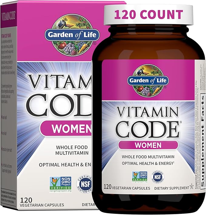 Garden of Life Multivitamin for Women Vitamin Code Women's Multi - Whole Food Womens Multi Vitamins Iron Folate not Folic Acid Vitamin A and Probiotics for Womens Energy 120 Vegetarian Capsules