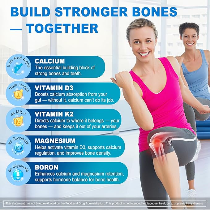 Calcium Supplements for Women Men - Liposomal Calcium 1000mg With Vitamin D3 K2 Magnesium Glycinate Zinc Boron Silica for Bone Health - Sugar Free Calcium Magnesium Zinc Gummies Vegan 60 Count