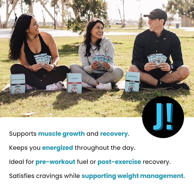 JiMMYBAR! Chocolate Peanut Butter Protein Bars 18g Protein Bar 6g Low Sugar - 12 Count - 58g Health Bars - Functional Snack with Real Peanuts &amp Hand-Drizzled Chocolate