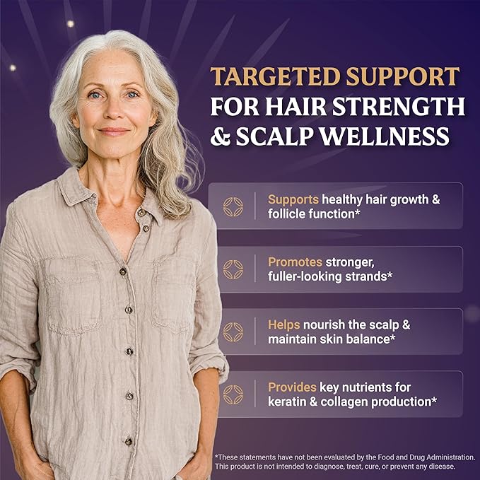 EVERFAITH Hair Formula Plus - Hair Growth Vitamins - Biotin for Hair Growth for Women &amp Men - with Keratin Collagen Saw Palmetto Horsetail Zinc Ashwagandha L-Lysine Iron &amp More - 60 Cap