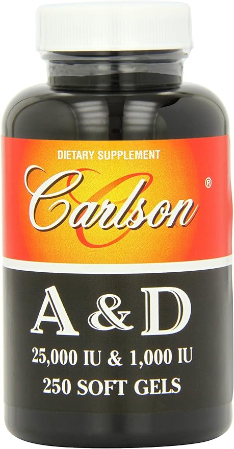 Carlson Labs Vitamin A and D 25000/1000 IU 250 Softgels