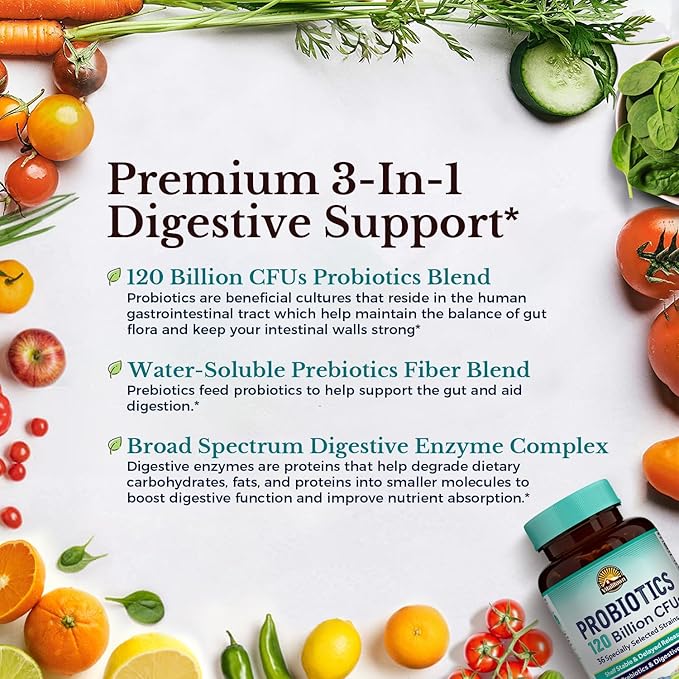 Vitalitown Vitamin C Complex 1000mg and Probiotics 120 Billion CFUs