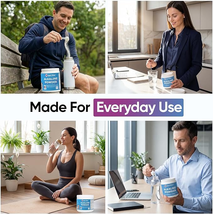 Just Fitter Alkaline Powder Supports pH Alkalinity Balance and Helps neutralize Acidity. Slow Release Formula for Better Absorption and Gentle on the Stomach. Helps Reduce Excess Body Acid.