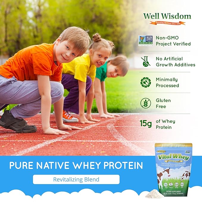Grass-Fed Whey Protein Powder for Immune Vitality Natural Flavor 600g (30 Servings) 15g Protein Per Serve Vital Whey Clean Holistic Wellness Nutrition