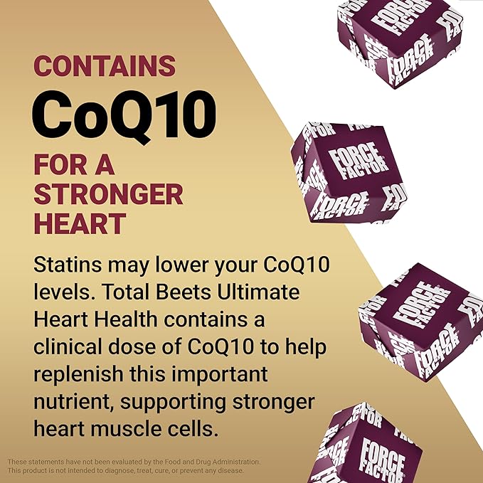Bundle of Force Factor Total Beets Ultimate Heart Health Blood Pressure Support Chews with CoQ10 Beet Root Powder Grape Seed Extract Blood Pressure Supplement for Circulation &amp Blood Flow 120