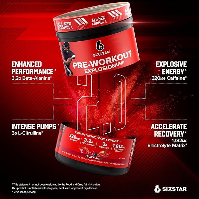 Six Star Whey Protein Powder &amp Pre-Workout Powder Bundle 1.82 lbs &amp 30 Servings