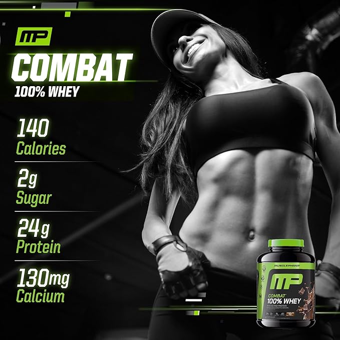 MusclePharm Combat 100% Whey Protein Powder Chocolate Milk Fast Recovery &amp Muscle Gain with Whey Isolate High Protein Powder for Women &amp Men Gluten Free 5lb 67 Servings
