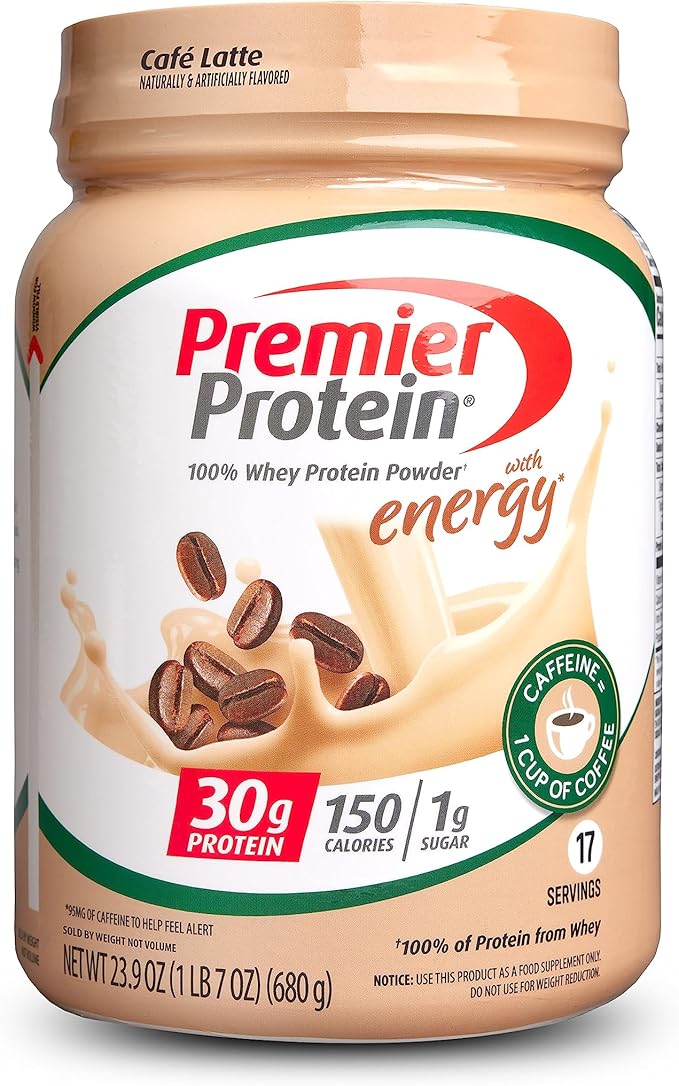 Premier Protein Powder Chocolate Milkshake &amp Cafe Latte 30g Protein 1g Sugar 100% Whey Keto Friendly Gluten Free 17 Servings 23.9 Ounce (2 Pack)