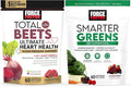Bundle of Force Factor Total Beets Ultimate Heart Health Blood Pressure Support Chews with CoQ10 60 Soft Chews + Smarter Greens Superfood Chews to Support Digestion 60 Soft Chews