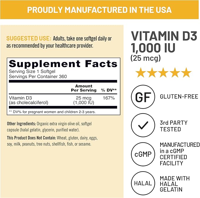 NatureWise [1] Vitamin D3 1000iu + Organic Olive Oil - 360 Mini Softgels[360-Day Supply] + (Pack of 2) Omega3 Fish Oil 1000mg + Vitamin E - Wild-Caught - 360 Softgels[180-Day Supply]