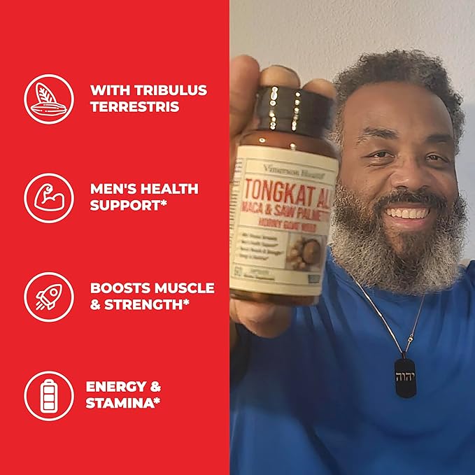 Vimerson Health Multivitamin for Men &amp Tongkat Ali for Men with Horny Goat Weed Maca Root Powder Tribulus Terrestris Saw Palmetto Extract