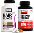 Force Factor Hair Growth Accelerator Multivitamin for Women &amp Men with Lustriva Biotin Horsetail &amp Vitamins A B12 C D &amp E for Thicker Hair Healthier Skin &amp Nails + Pumpkin Seed