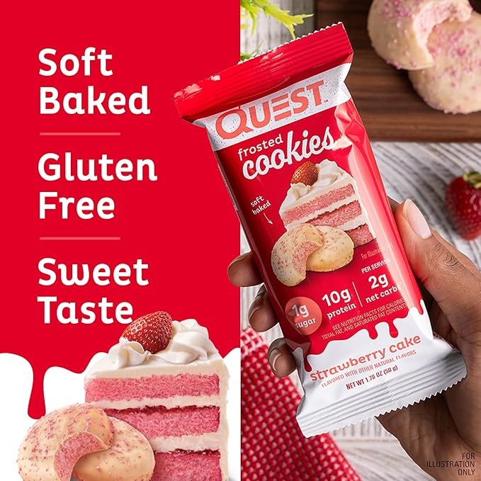 Quest Nutrition Crispy Blueberry Cobbler Hero Protein Bar 16g Protein Twin Pack Strawberry Cake Frosted Cookies 1g Sugar 10g Protein Gluten Free