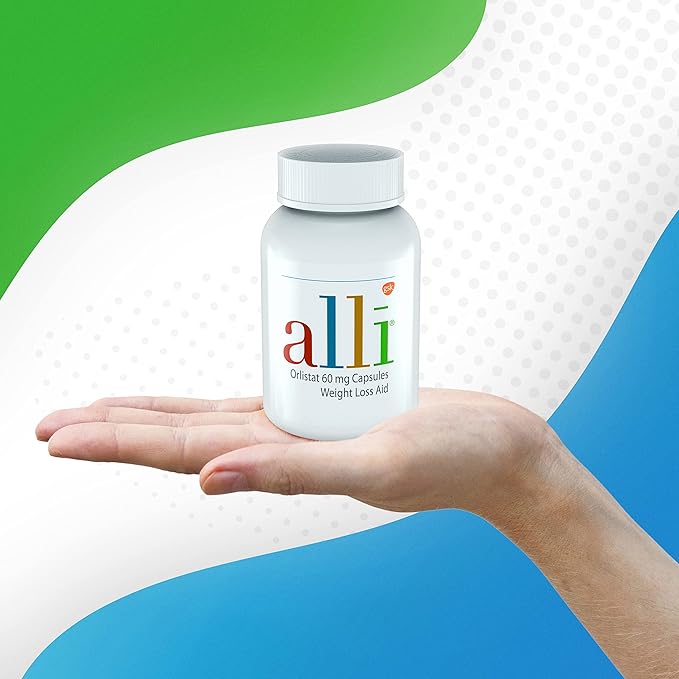 alli Weight Loss Diet Pills Orlistat 60 mg Capsules Non Prescription Weight Loss Aid 120 Count Refill Pack