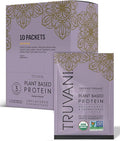 Truvani Vegan Pea Protein Powder | Unflavored | 20g Organic Plant Based Protein | Single Serving Travel Packets | 10 Servings | Keto | Gluten &amp Dairy Free | Low Carb | No Added Sugar