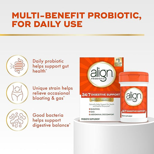 Align Probiotic 24/7 Digestive Support*§ Probiotics for Women and Men Probiotics for Digestive Health Men and Womens Probiotic Capsules Help Relieve Occasional Bloating &amp Gas* 42 Capsules