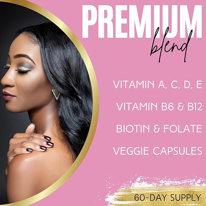 Lumen Naturals Hair Skin &amp Nails for Women – with Biotin Folate Vitamins B6 B12 A C D &amp E – 180 Capsules – 60 Servings – Non-GMO Gluten-Free Sugar Free