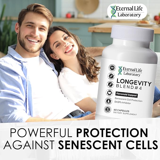 Quercitin Rhodiola Rosea Luteolin and Rutin Longevity Blend #4 Anti-Aging Supplement for Cellular Defense with Immunity and Energy Support Antioxidants