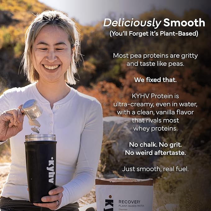 Recovery Plant Based Protein Powder Chocolate Flavor - 20g Complete Vegan Protein 0g Sugar 130 Calories Supports Muscle Recovery &amp Strength Dairy Free Gluten Free 1.75 lb