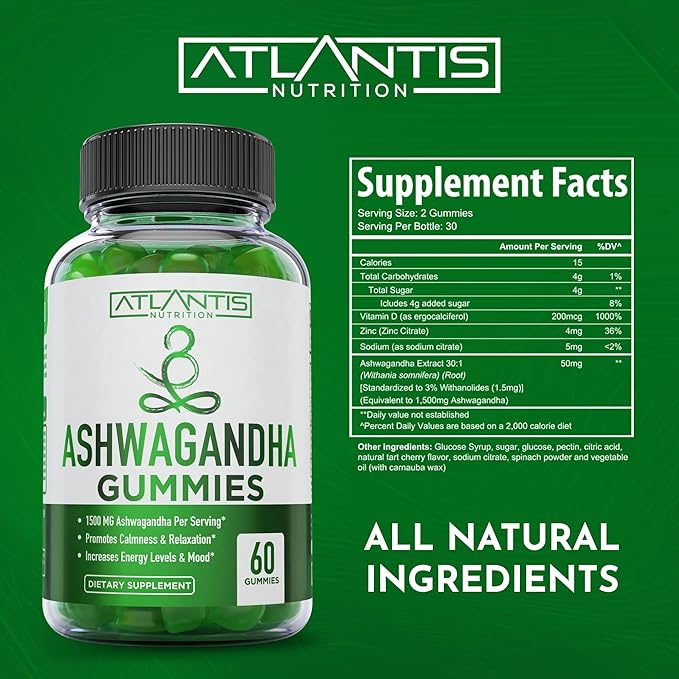 Atlantis Nutrition 8-in-1 Immune Support 60 Gummies + Ashwagandha 60 Gummies