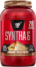 BSN SYNTHA-6 Premium Protein Powder with 6g of Fiber Whey Isolate Micellar Casein Milk Protein Isolate 5g of Fat Cinnamon Toaster Pastry 28 Servings 2.91 Pound (Packaging May Vary)