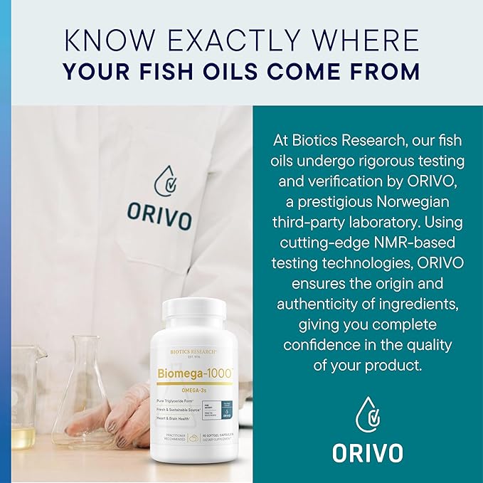 Biotics Research Biomega-1000™ Omega 3 Fish Oil With EPA 529mg / DHA 353mg– Omega-3 Fatty Acids 1000 mg- Highly Concentrated Fish Oil 90 Days Servings–Supports Immune Brain &amp Heart Health–90 Soft