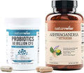 NatureWise [1] Probiotics 60 Billion CFU + Organic Prebiotics - 30 Capsules[1-Month Supply] + [1] Ashwagandha for Stress + GABA &amp L-Theanine - 60 Capsules[30-Day Supply]