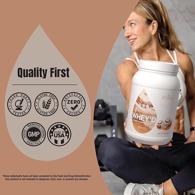 Sweat Ethic Whey'd Protein Powder 25 G Whey Protein Blend with Concentrate (30 Ounce Cinnamon Roll)