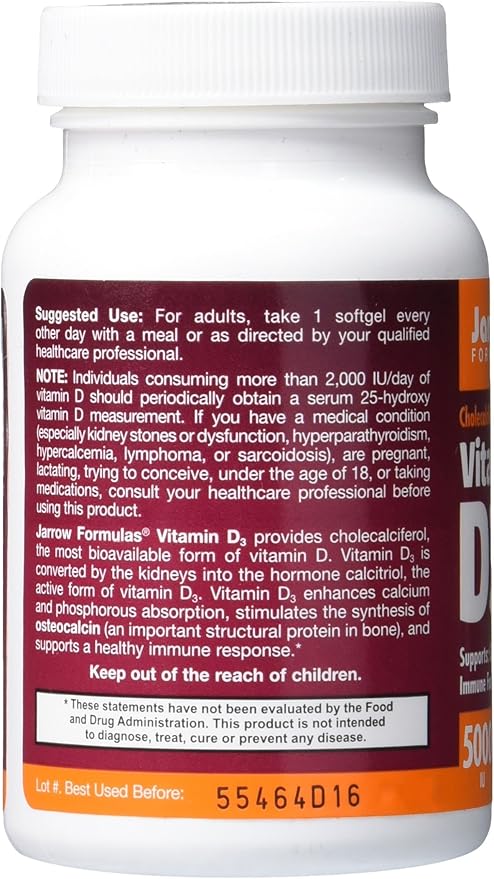 Jarrow Formulas Ultra Strength Methyl B-12 5000 mcg &amp Methyl Folate 800 mcg + P-5-P &amp Vitamin D3 125 mcg (5000 IU) - 100 Servings (Softgels)