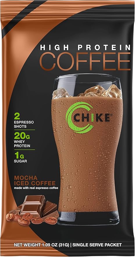 Chike High Protein Iced Coffee 12 Single Serving Packets (Mocha)