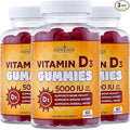 NEW AGE Vitamin D3 5000 IU 125mcg Gummies - Immune Supplement - Non-GMO Gluten-Free Dairy-Free No Gelatin (180 Gummies (Pack of 3))