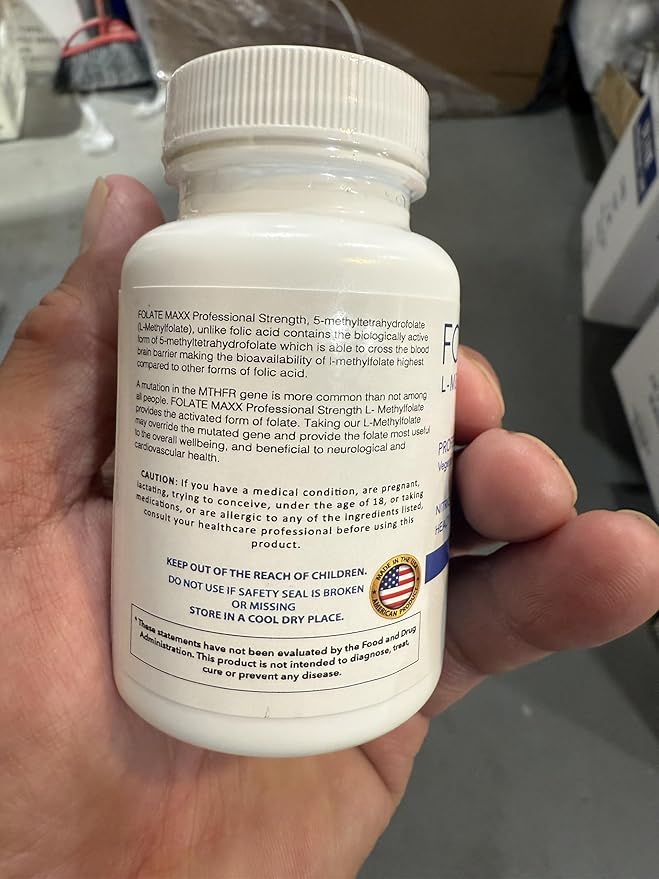 L-Methylfolate 15mg - 60 Capsules - Professional Strength Active Methyl Folate - 5-MTHF Supplement for Men &amp Women - Non GMO Gluten Free No Fillers