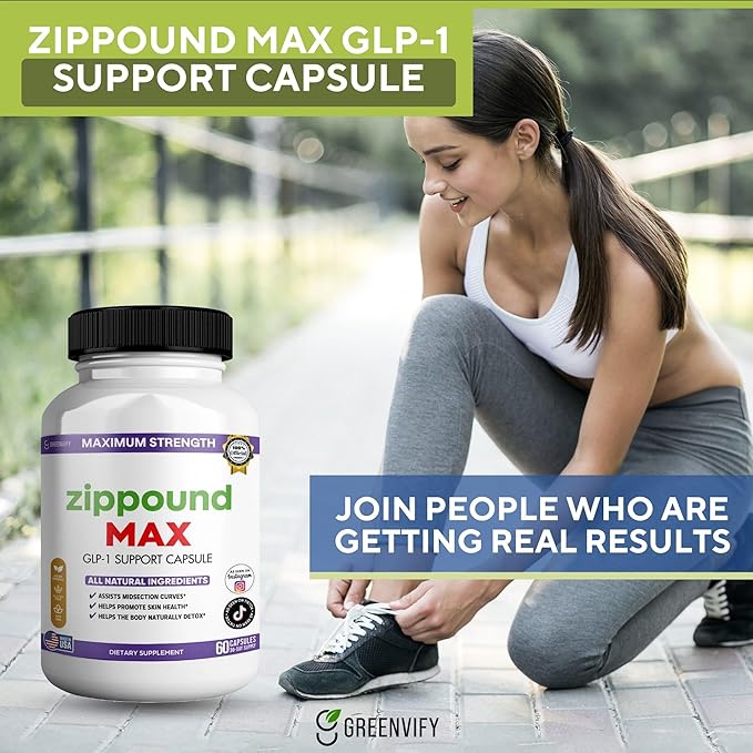 Zippound MAX GLP-1 Support Capsules Maximum Strength All Natural Ingredients 60 Capsules 30-Day Supply (3)