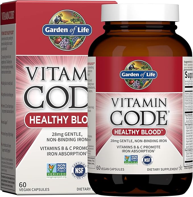 Garden of Life Women's Multivitamin Vitamin Code Healthy Blood Raw One for Women Multivitamin 30 Count Healthy Blood 60 Count