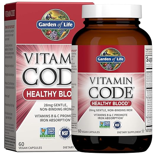 Garden of Life Raw Calcium for Bone Strength with AlgaeCal Raw Magnesium Vitamin Code Healthy Blood for Anemia Support 60 Capsules Each