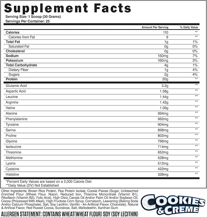 Steel Supplements Veg-PRO | Vegan Protein Powder Cookies and Creme | 25 Servings (1.65lbs) | Protein Powder with BCAA Amino Acid | Non GMO | Non Dairy | Low Carb Formula
