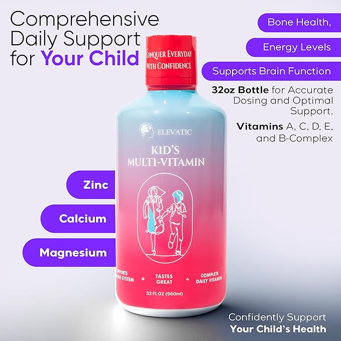 Kids multivitamin | 32 Fl.oz (960ml) | Children’s Favourite Liquid multivitamin Formula | Ensuring Daily Essential Nutrition for Kids | Free from Allergens Artificial Colors &amp Flavors