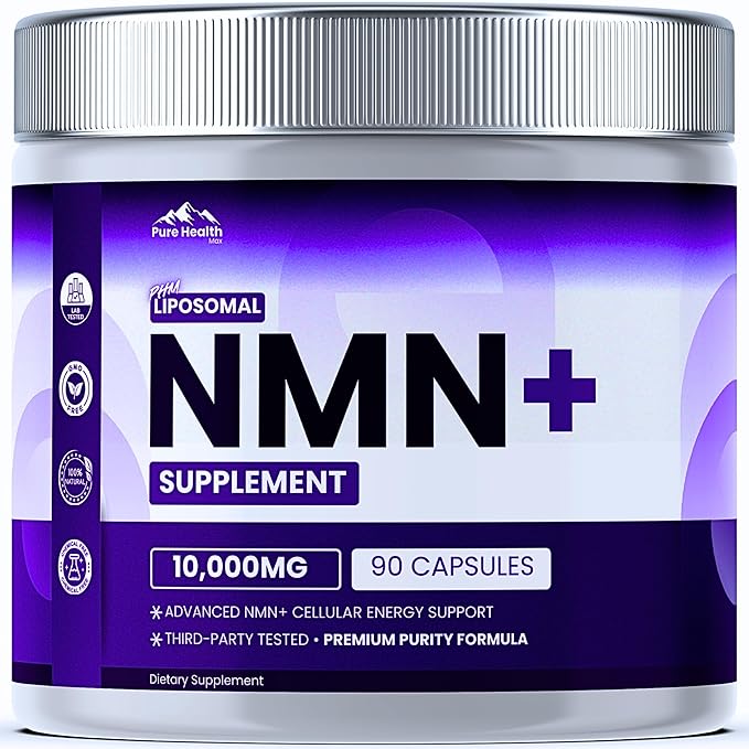 NMN Supplement with NAD+ and Resveratrol - 10000MG Extra Strength | NMNH Alternative | NAD Liposomal Supplements for Men and Women - Supports Cellular Energy | 90 Capsules 3 Months Supply