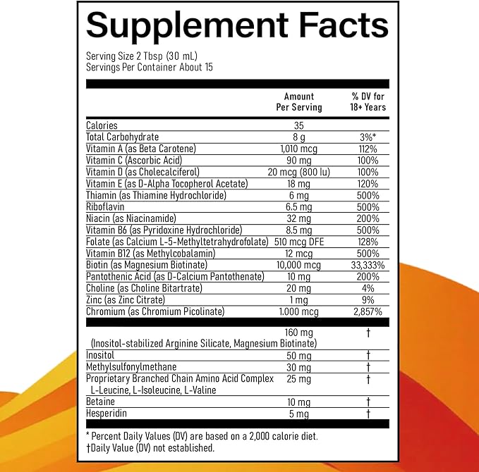 Liquid MultivitaminHair GrowthSupport Healthy SkinPromote ThickerFuller HairReduce Wrinkles &amp Fine Lines15.22 fl oz / 450ml