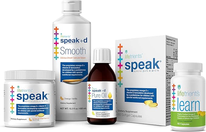 Lifetrients – Speak+D Pure Oil – Natural Lemon – 4.05 oz – Pediatrician Formulated to Support Children with Special Nutritional Requirements – Enhanced with Omega-3 Vitamin A D E &amp K