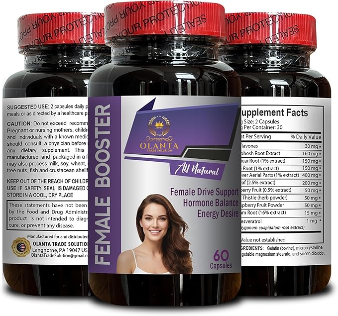 Female Wellness &amp Balance Support | Perimenopause Supplements support | Licorice Root Red Clover Aerial Parts Soy Isoflavones Sage &amp Resveratrol Capsules – 1 Bottles 60 Capsules