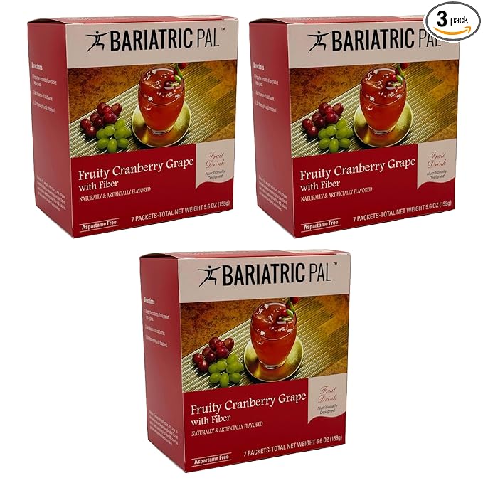 BariatricPal 15g Protein Aspartame-Free Fruit Drink - Fruity Cranberry Grape (3-Pack)