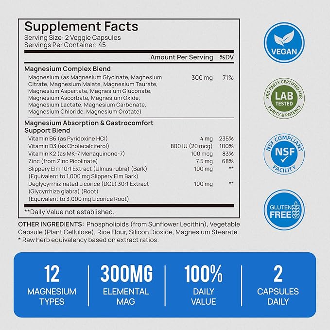 Selerb NAD+ Supplements for Men &amp 18 in 1 Magnesium Complex – Cellular Energy Muscle Sleep &amp Bone Support with Nitric Oxide Resveratrol CoQ10 Liposomal Magnesium D3 &amp K2