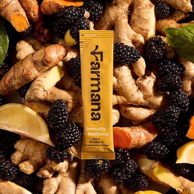 Immune Support Drink Mix - Immune Support with Mushrooms and Botanicals - Antioxidant-Rich Vitamin D &amp C Blend - Daily Immune Booster with Organic Ingredients - Spicy BlackBerry Ginger