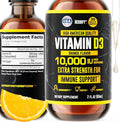 HERBIFY Vitamin D3 10000 IU - Made in USA Liquid Vitamin D Drops - Bone Strength and Immune Support Supplement - Sunshine Replacement - D3 Vitamin Bone and Teeth Supplement - 30 Days Supply - 2 Oz