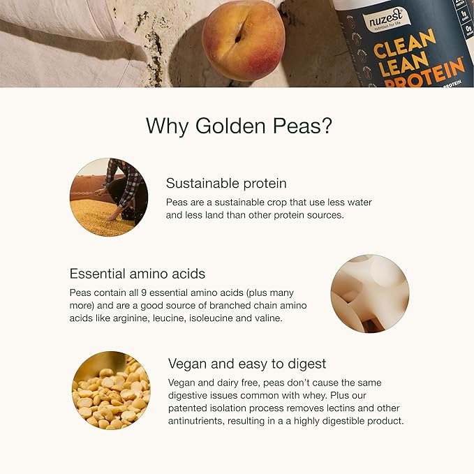 Nuzest - Pea Protein Powder - Clean Lean Protein Premium Vegan Plant Based Protein Powder Dairy Free Gluten Free GMO Free Protein Shake (8.8 Ounce (Pack of 1) Salted Caramel)