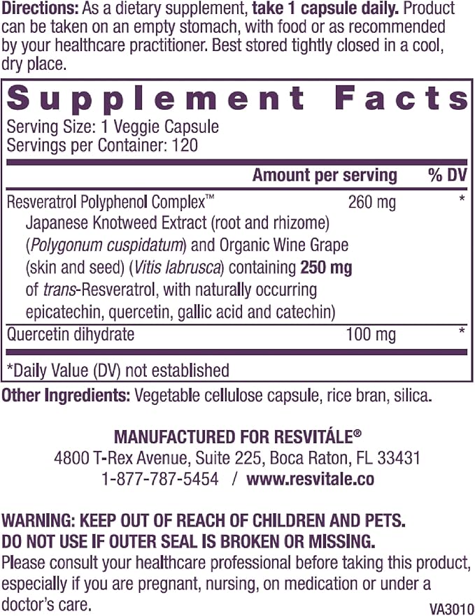 ResVitale Beauty 3 - Skin Care Supplement with Collagen Keratin &amp Elastin - 90 Capsules &amp Resveratrol 250 mg - Resveratrol Supplement for Men and Women - 120 Veggie Capsules