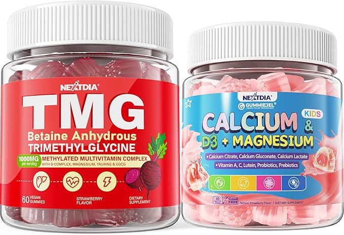 Calcium + D3 &amp Magnesium TMG Supplements Gummies 4Pack