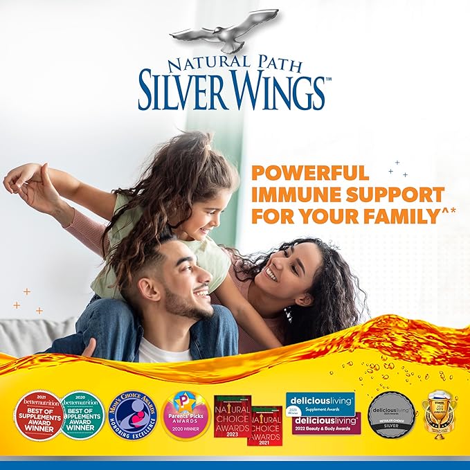 Natural Path Silver Wings Colloidal Silver - Extra Strength Liquid Immune Support Supplement- - 500ppm (2500mcg) - 2oz Spray